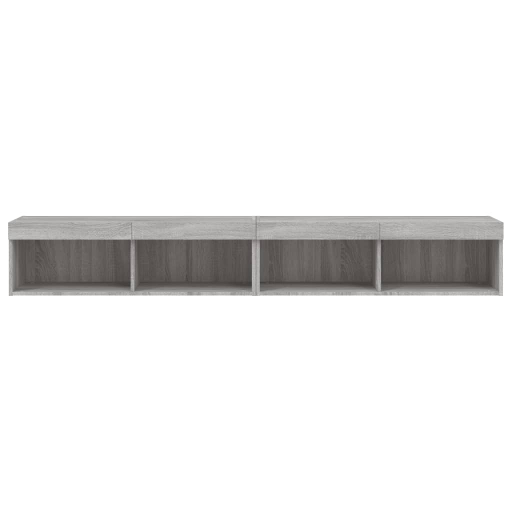 Meubles TV avec lumières LED 2 pcs sonoma gris 100x30x30 cm - XIOS