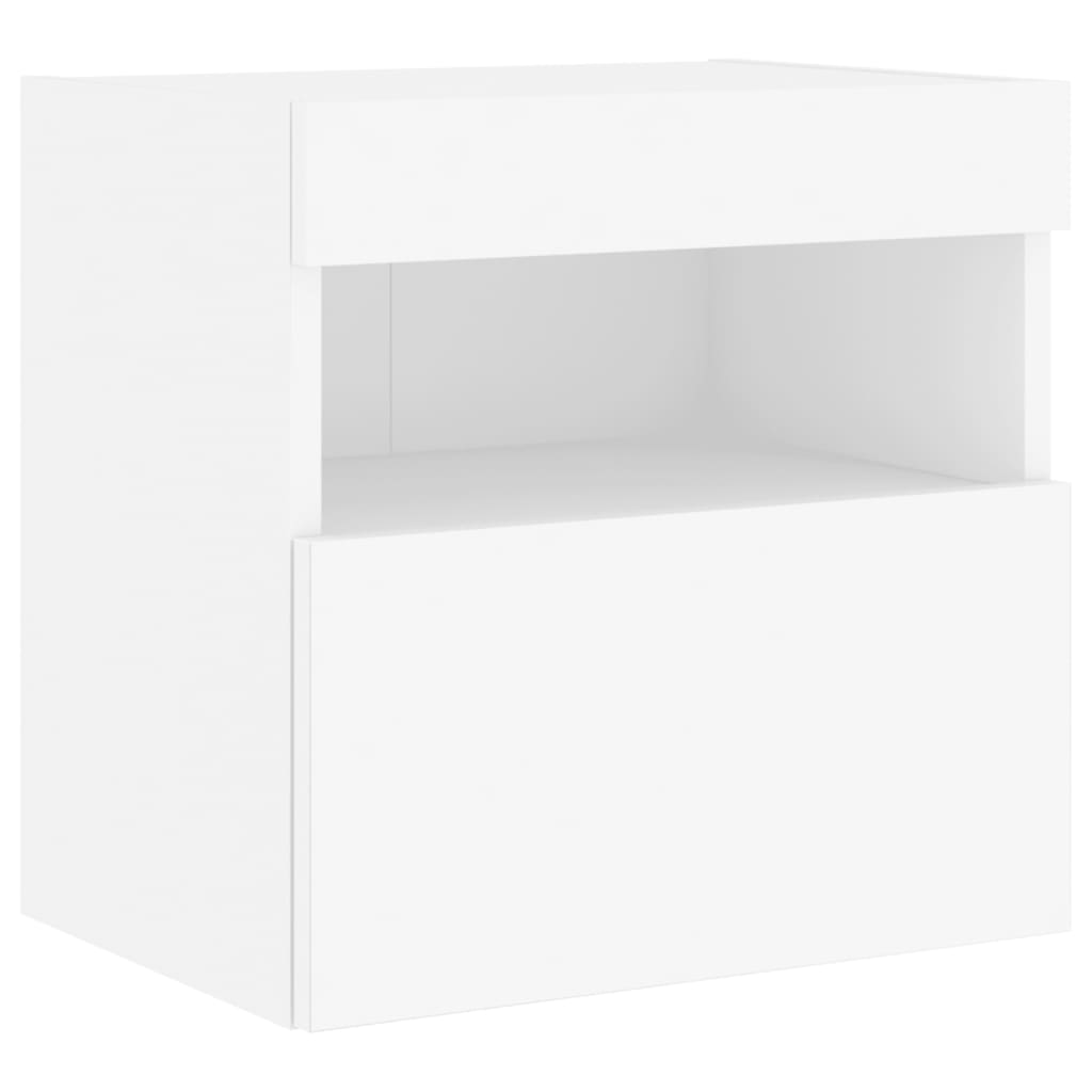 Meuble TV mural avec lumières LED blanc 40x30x40 cm - XIOS
