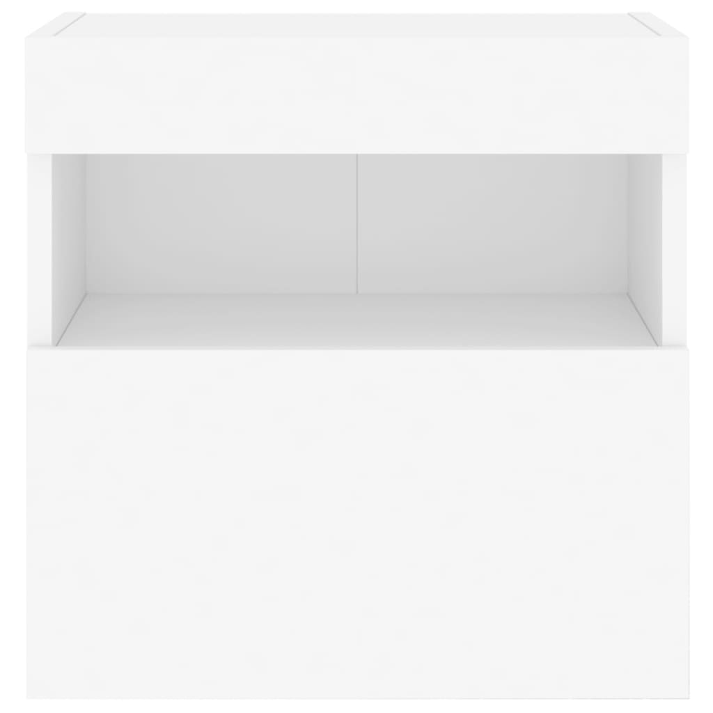 Meubles TV muraux avec lumières LED 2 pcs blanc 40x30x40 cm - XIOS