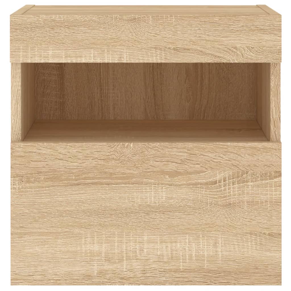 Meuble TV mural avec lumières LED chêne sonoma 40x30x40 cm Armoires & meubles de rangement vidaXL