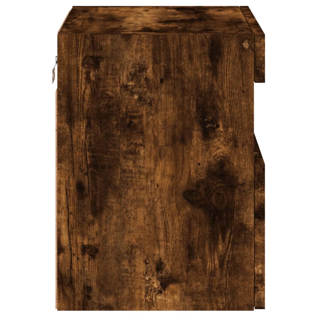 Meubles TV muraux et lumières LED 2pcs chêne fumé 40x30x40 cm - XIOS