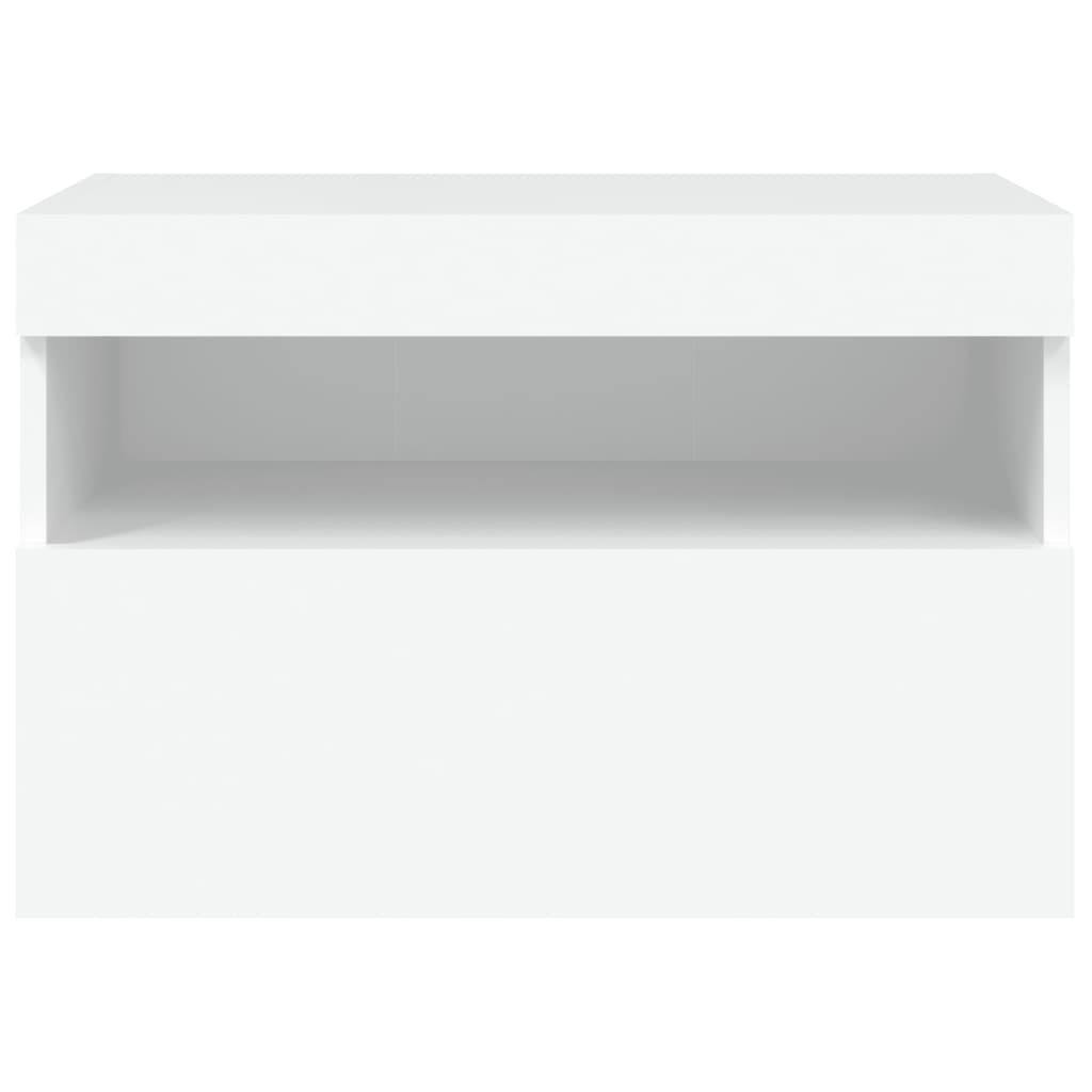 Meuble TV mural avec lumières LED blanc 60x30x40 cm - XIOS