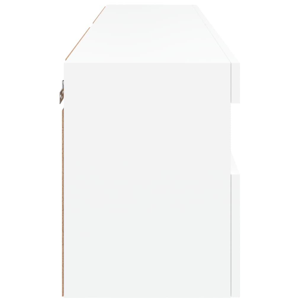 Meubles TV muraux avec lumières LED 2 pcs blanc 60x30x40 cm - XIOS