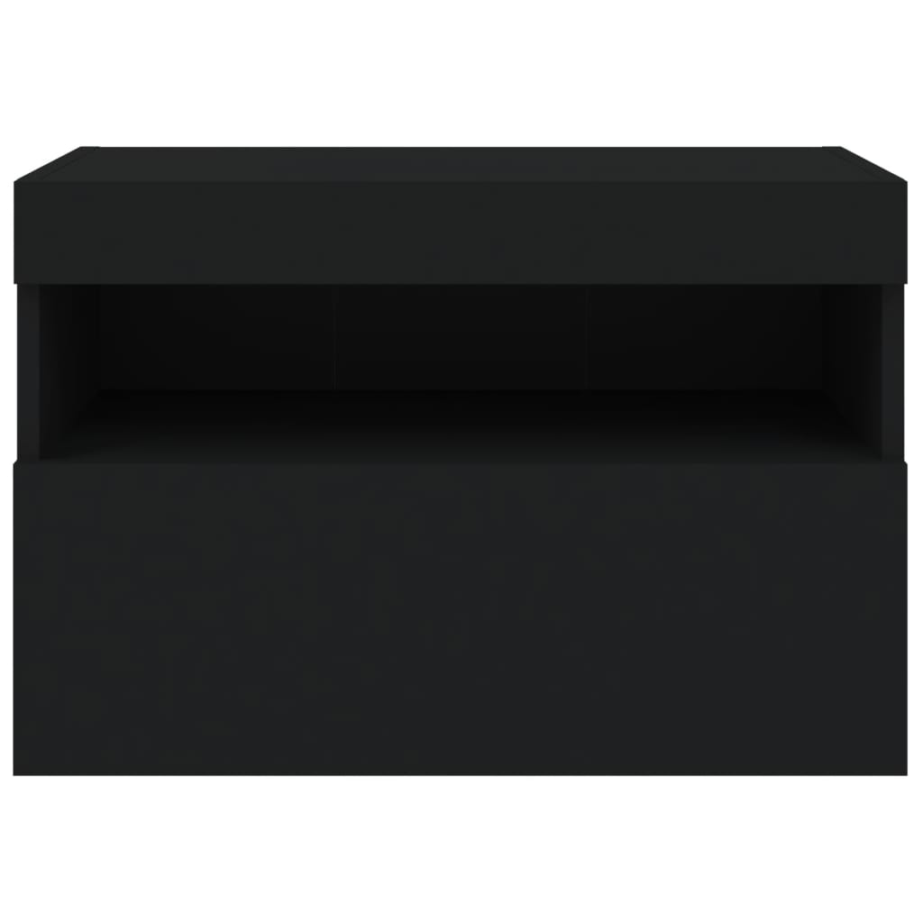 Meuble TV mural avec lumières LED noir 60x30x40 cm - XIOS