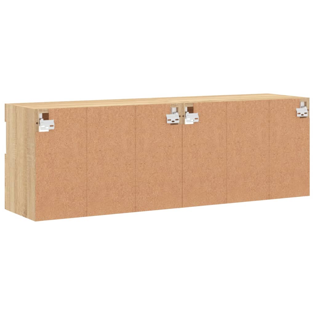 Meubles TV muraux lumières LED 2 pcs chêne sonoma 60x30x40 cm - XIOS