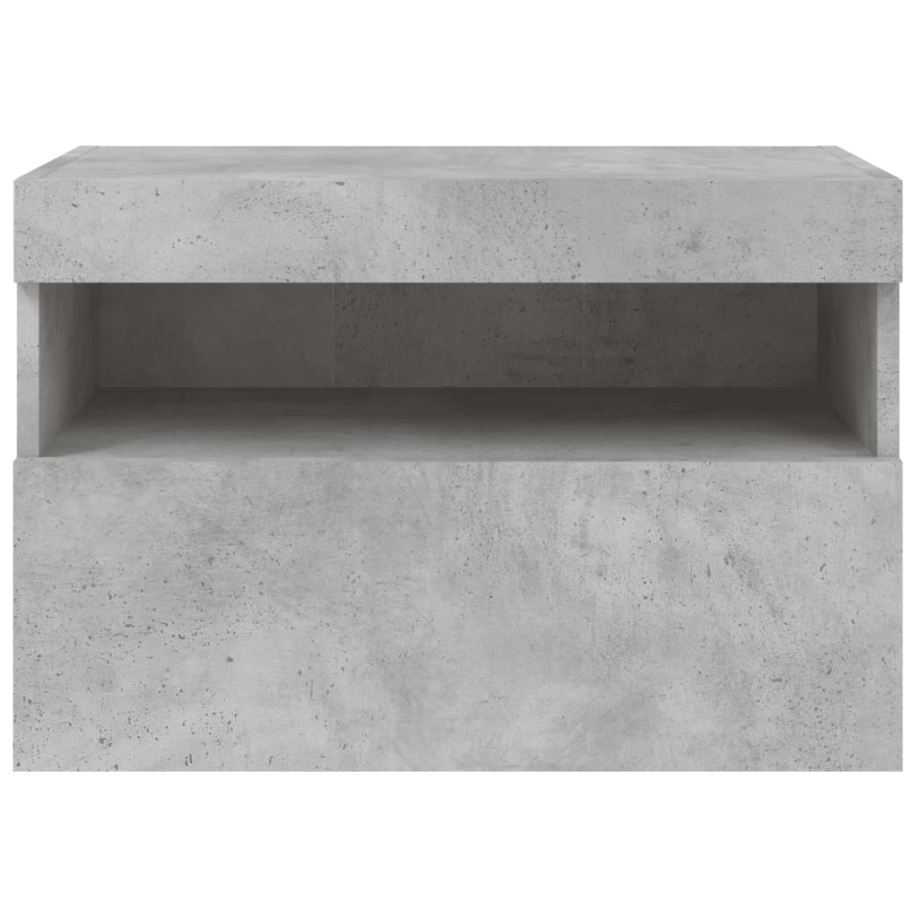 Meuble TV mural avec lumières LED gris béton 60x30x40 cm - XIOS