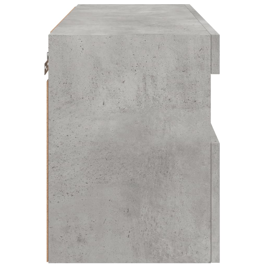 Meuble TV mural avec lumières LED gris béton 60x30x40 cm - XIOS