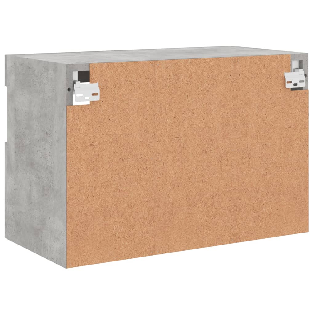 Meuble TV mural avec lumières LED gris béton 60x30x40 cm - XIOS