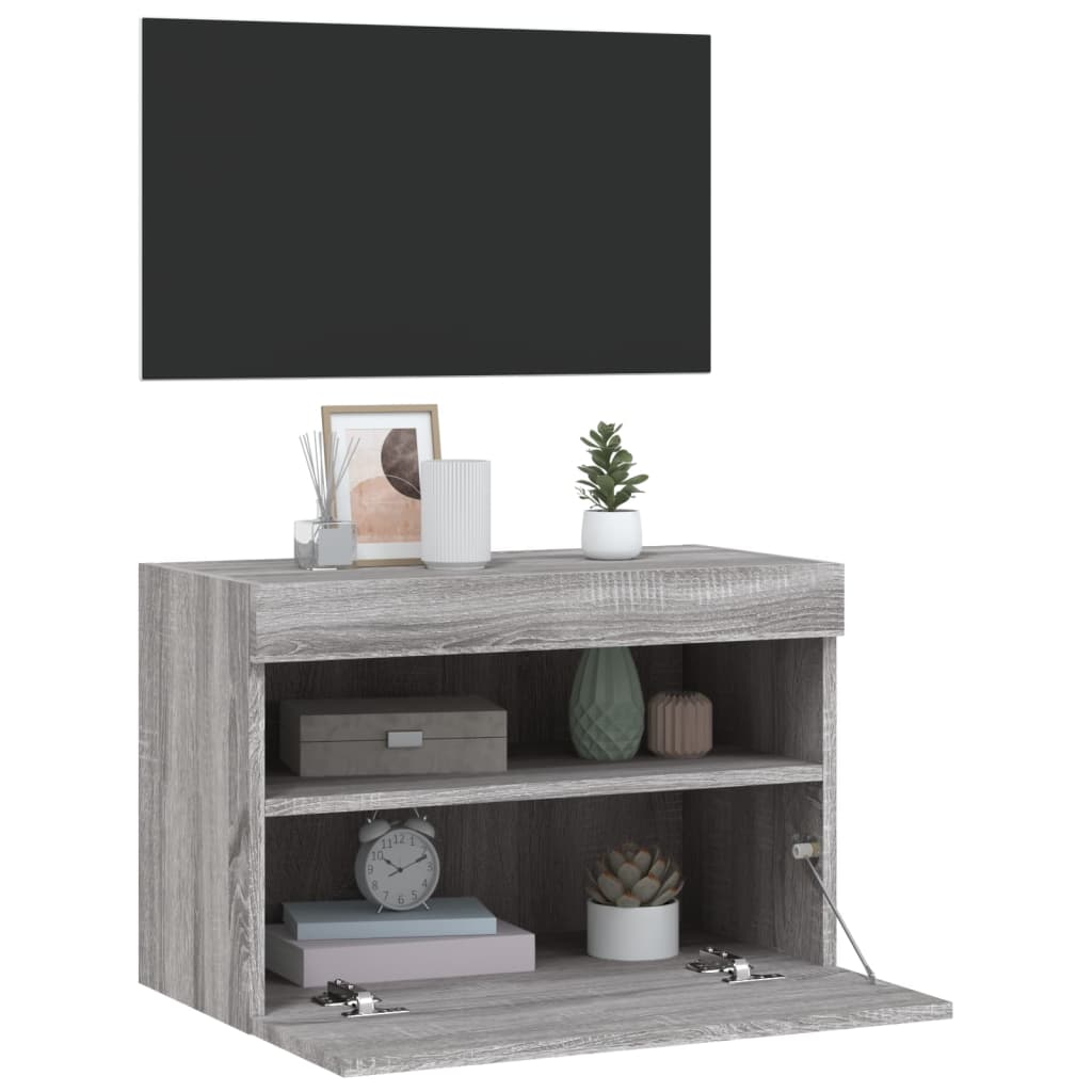 Meuble TV mural avec lumières LED sonoma gris 60x30x40 cm - XIOS