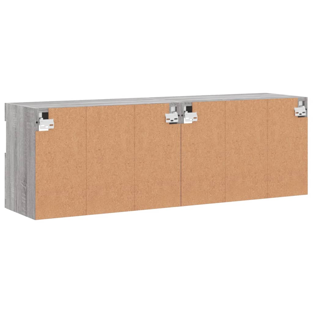 Meubles TV muraux et lumières LED 2pcs sonoma gris 60x30x40 cm - XIOS