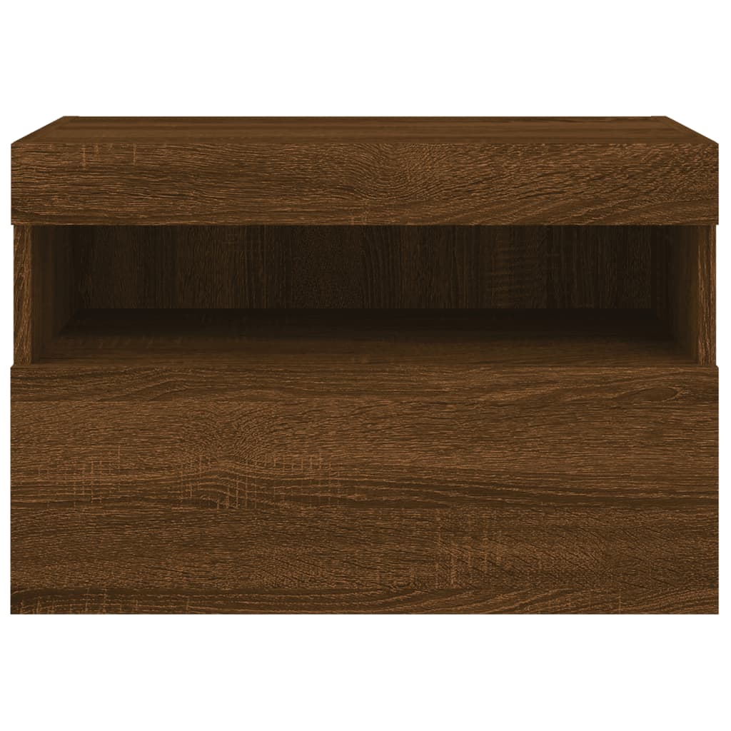 Meuble TV mural avec lumières LED chêne marron 60x30x40 cm - XIOS
