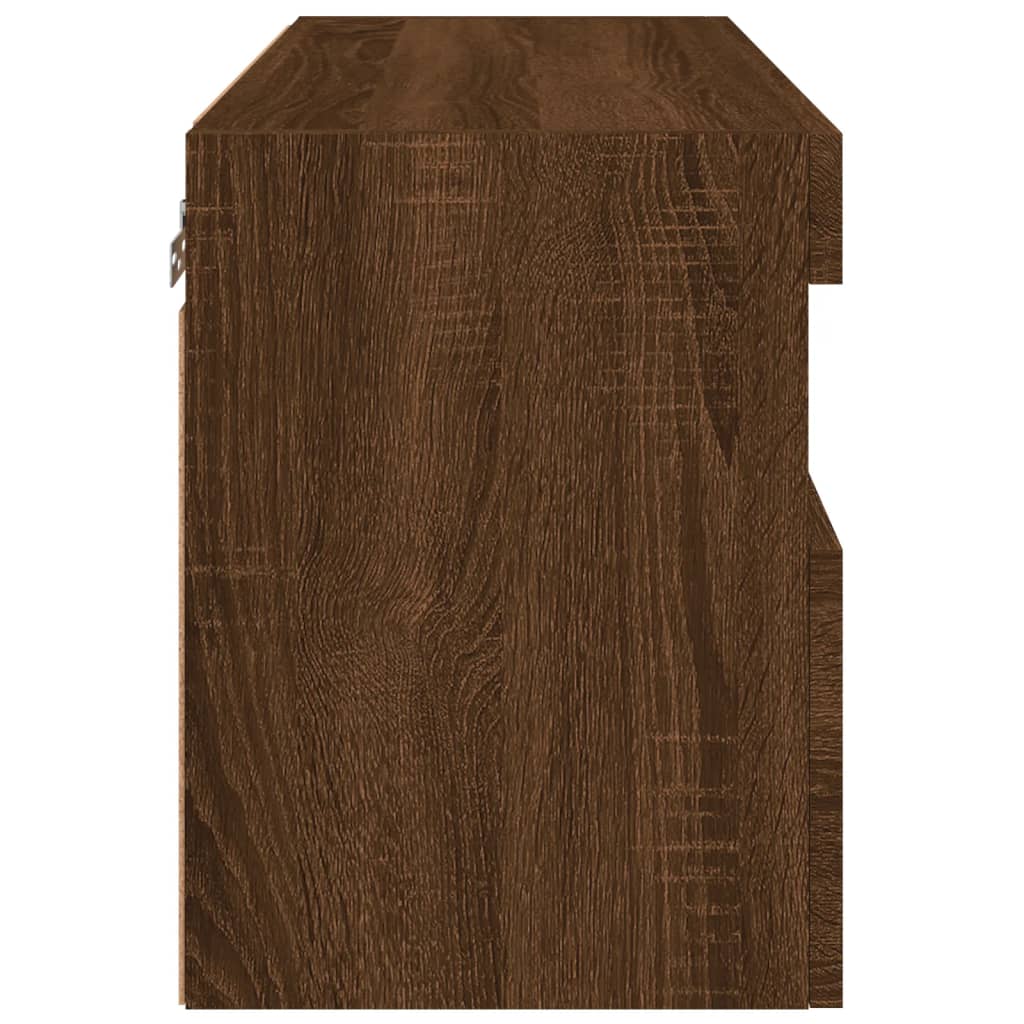 Meuble TV mural avec lumières LED chêne marron 60x30x40 cm - XIOS