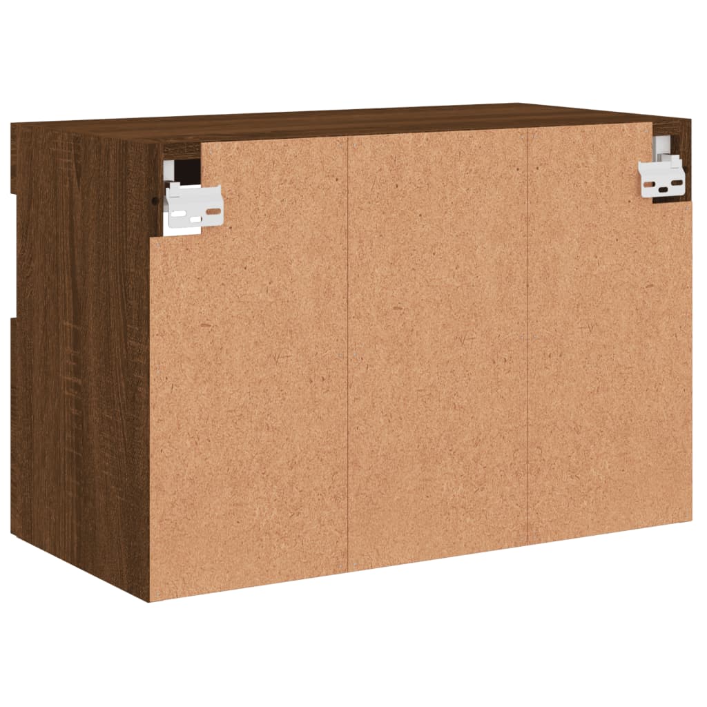 Meuble TV mural avec lumières LED chêne marron 60x30x40 cm - XIOS