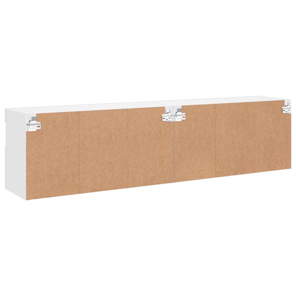 Meubles TV muraux avec lumières LED 2 pcs blanc 80x30x40 cm - XIOS