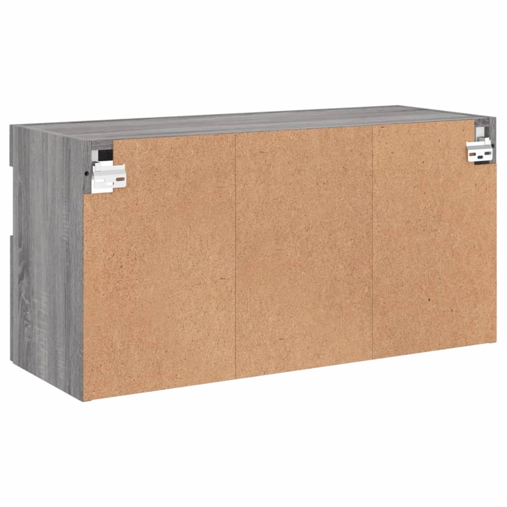 Meuble TV mural avec lumières LED sonoma gris 80x30x40 cm - XIOS