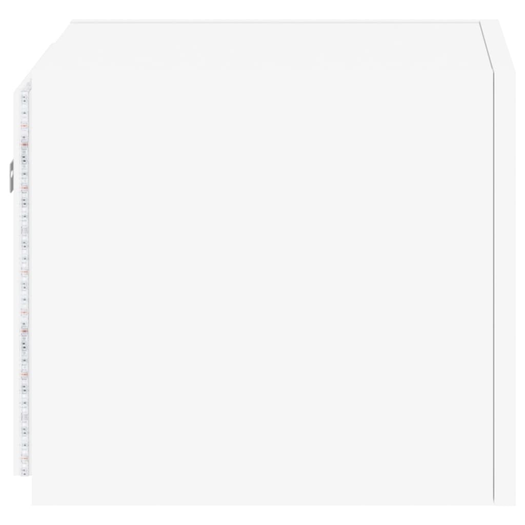 Meubles TV muraux avec lumières LED 2 pcs blanc 30,5x35x30 cm - XIOS