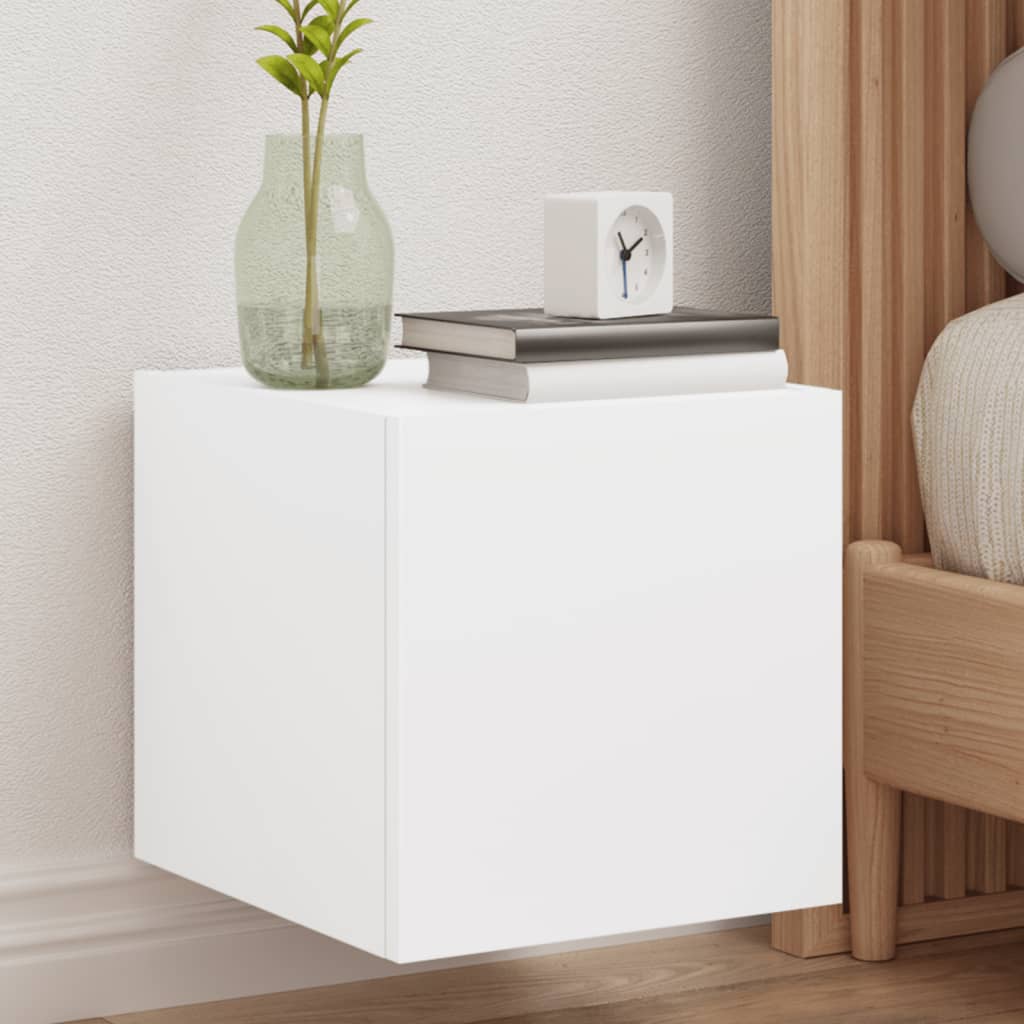 Meubles TV muraux avec lumières LED 2 pcs blanc 30,5x35x30 cm - XIOS
