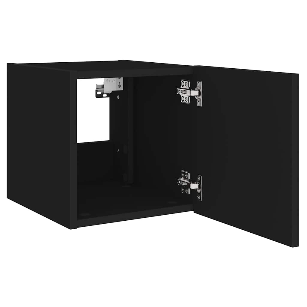 Meubles TV muraux avec lumières LED 2 pcs noir 30,5x35x30 cm - XIOS