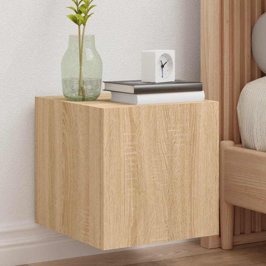 Meuble TV mural avec lumières LED chêne sonoma 30,5x35x30 cm - XIOS