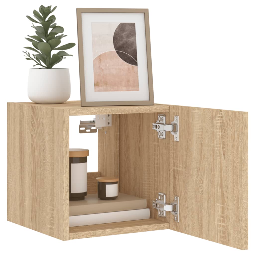 Meubles TV muraux lumières LED 2 pcs chêne sonoma 30,5x35x30 cm - XIOS