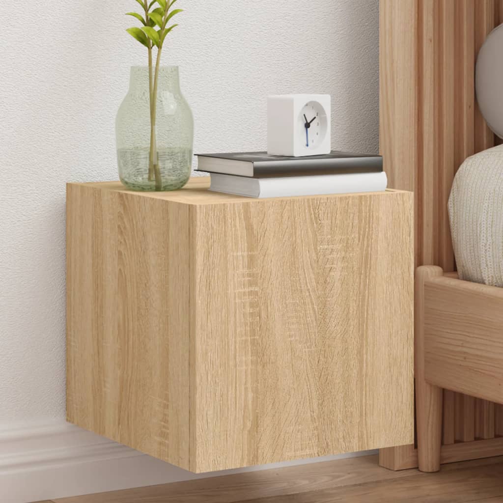 Meubles TV muraux lumières LED 2 pcs chêne sonoma 30,5x35x30 cm - XIOS