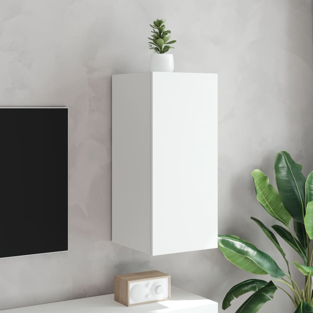 Meuble TV mural avec lumières LED blanc 30,5x35x70 cm - XIOS