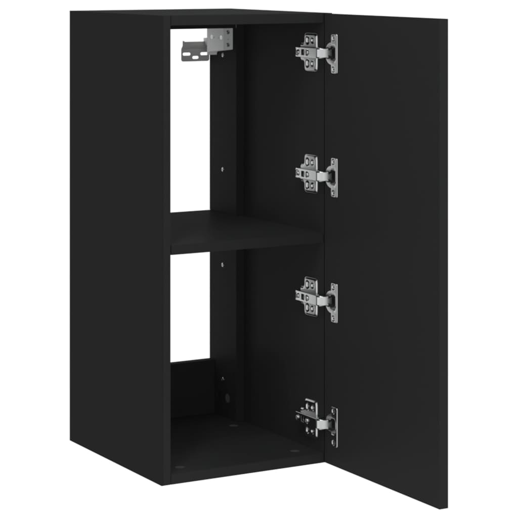 Meuble TV mural avec lumières LED noir 30,5x35x70 cm - XIOS