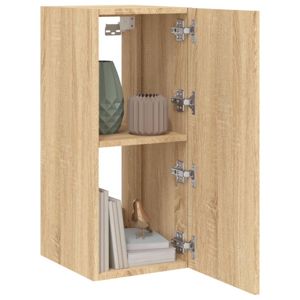 Meubles TV muraux lumières LED 2 pcs chêne sonoma 30,5x35x70 cm - XIOS