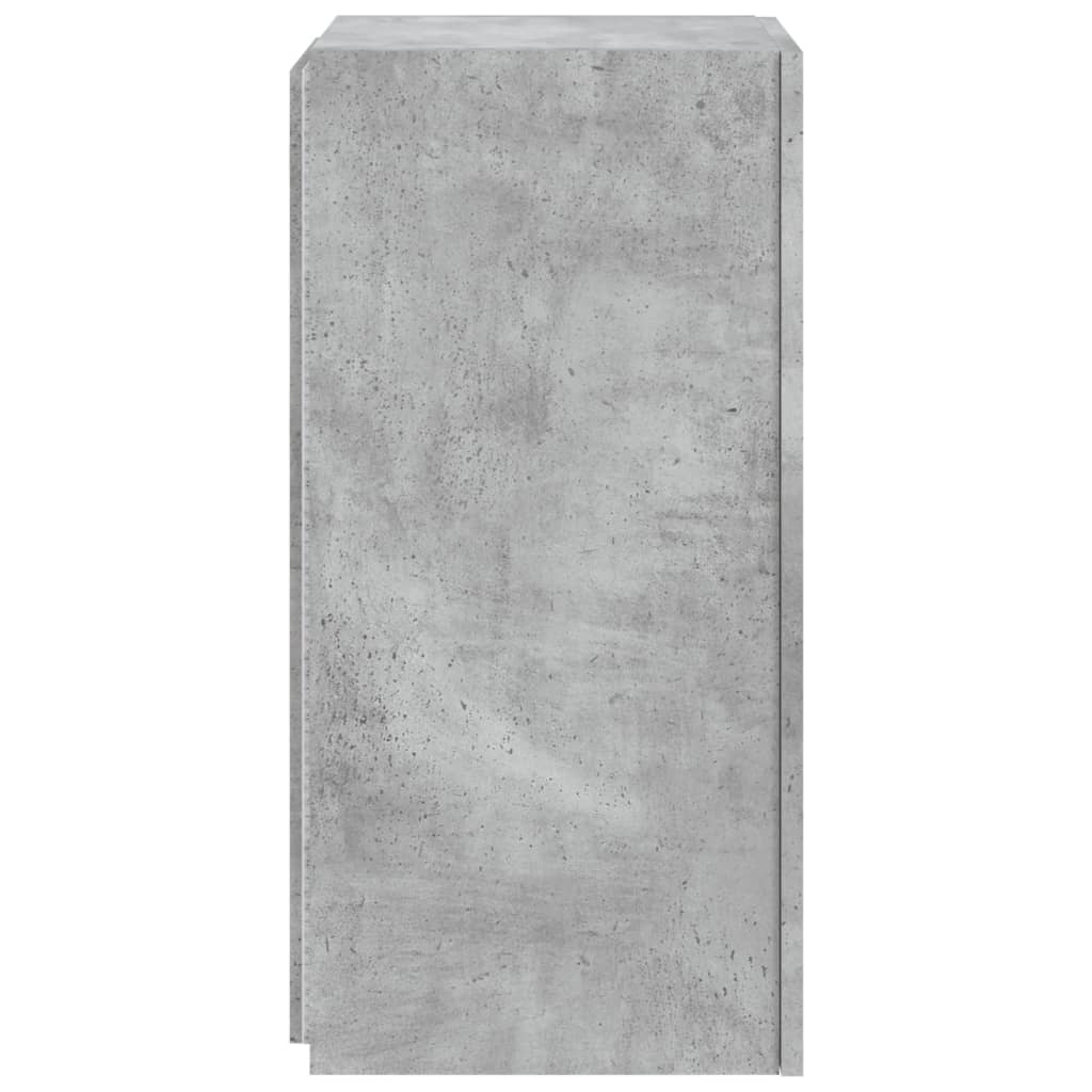 Meuble TV mural avec lumières LED gris béton 30,5x35x70 cm - XIOS