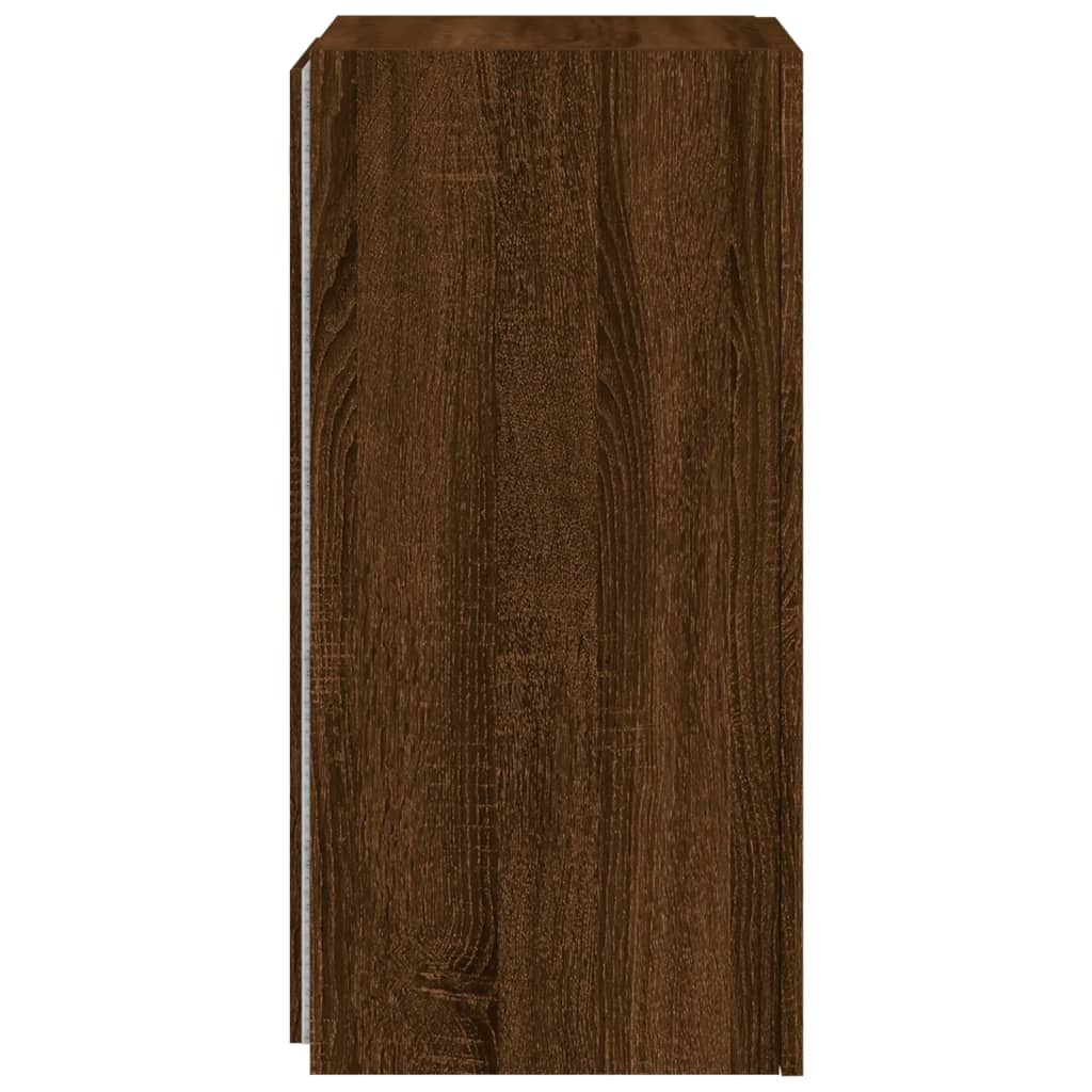 Meuble TV mural avec lumières LED chêne marron 30,5x35x70 cm - XIOS