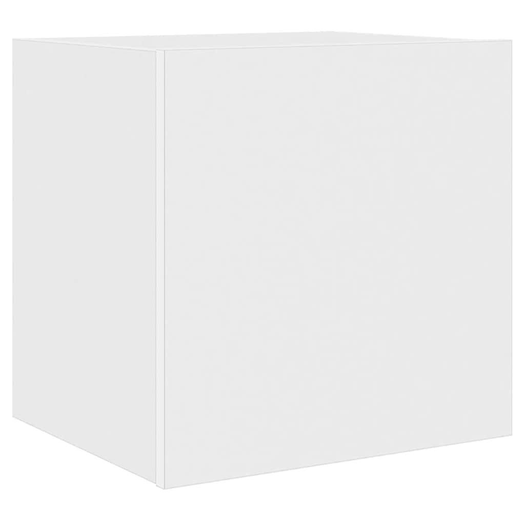 Meubles TV muraux avec lumières LED 2 pcs blanc 40,5x35x40 cm - XIOS