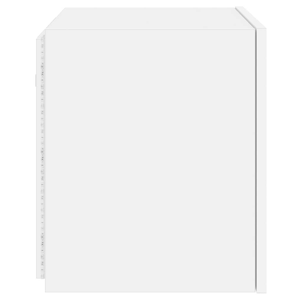 Meubles TV muraux avec lumières LED 2 pcs blanc 40,5x35x40 cm - XIOS