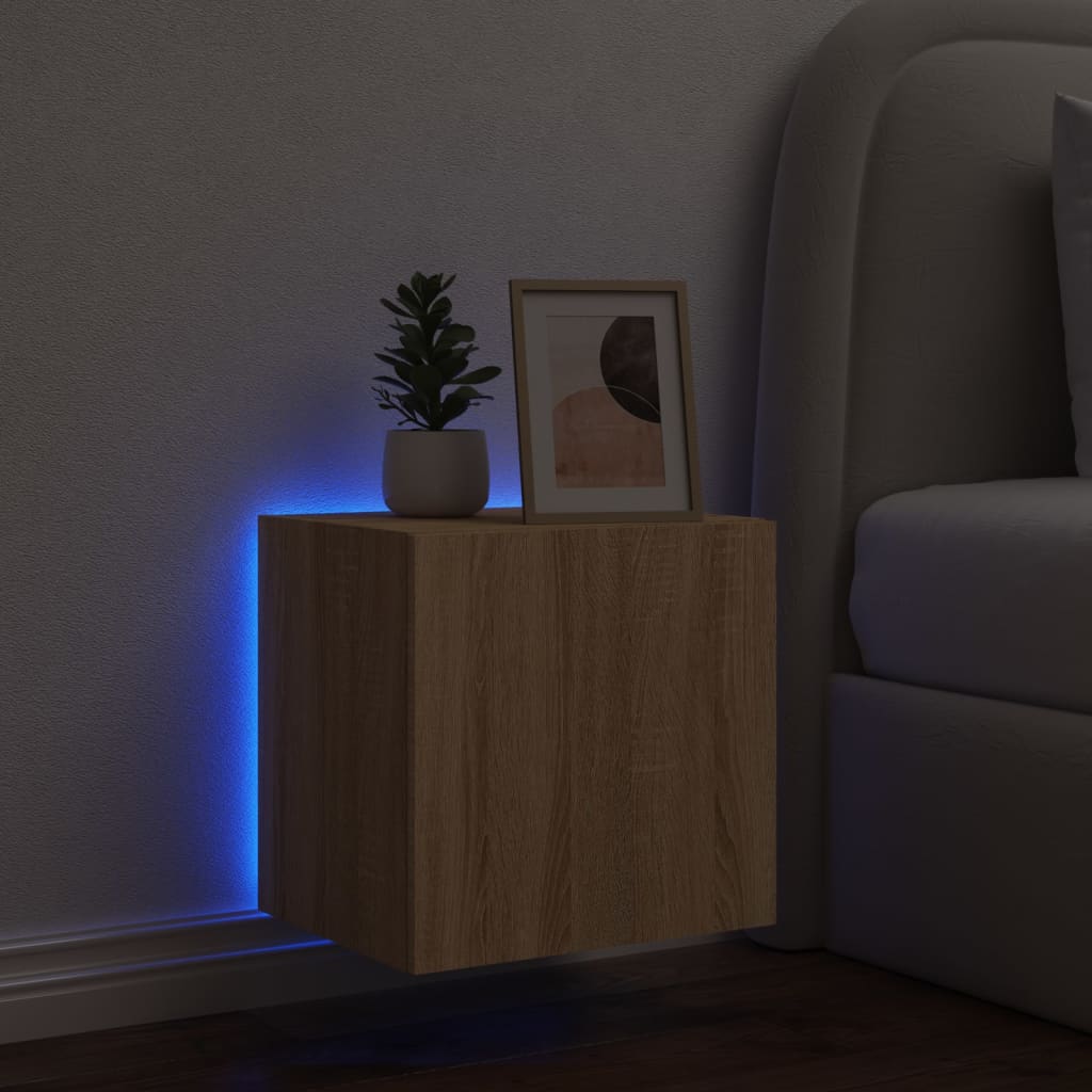 Meuble TV mural avec lumières LED chêne sonoma 40,5x35x40 cm - XIOS