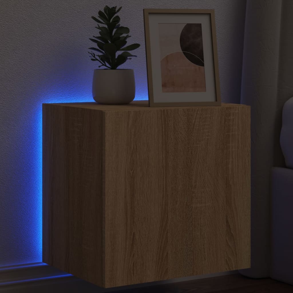 Meuble TV mural avec lumières LED chêne sonoma 40,5x35x40 cm - XIOS