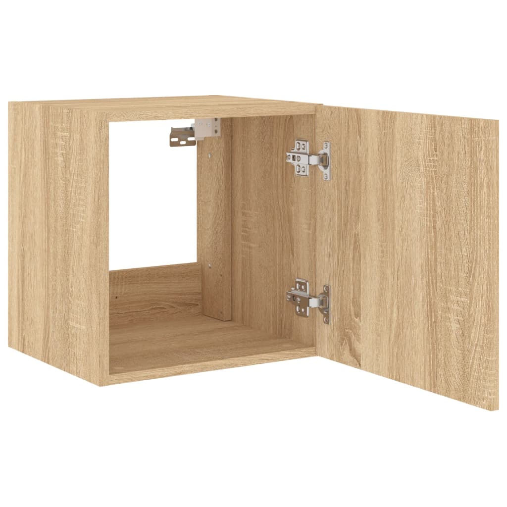 Meubles TV muraux lumières LED 2 pcs chêne sonoma 40,5x35x40 cm - XIOS