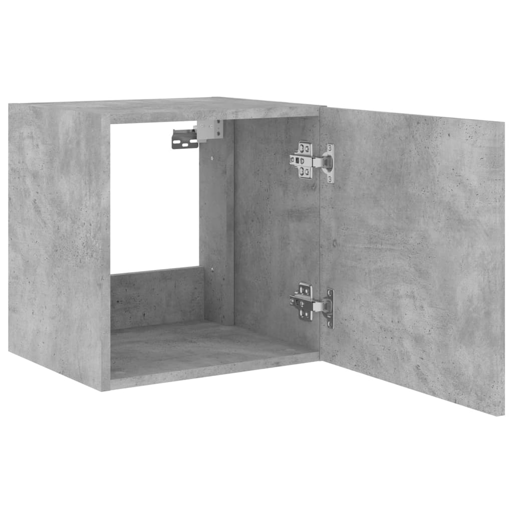 Meubles TV muraux et lumières LED 2pcs gris béton 40,5x35x40 cm - XIOS