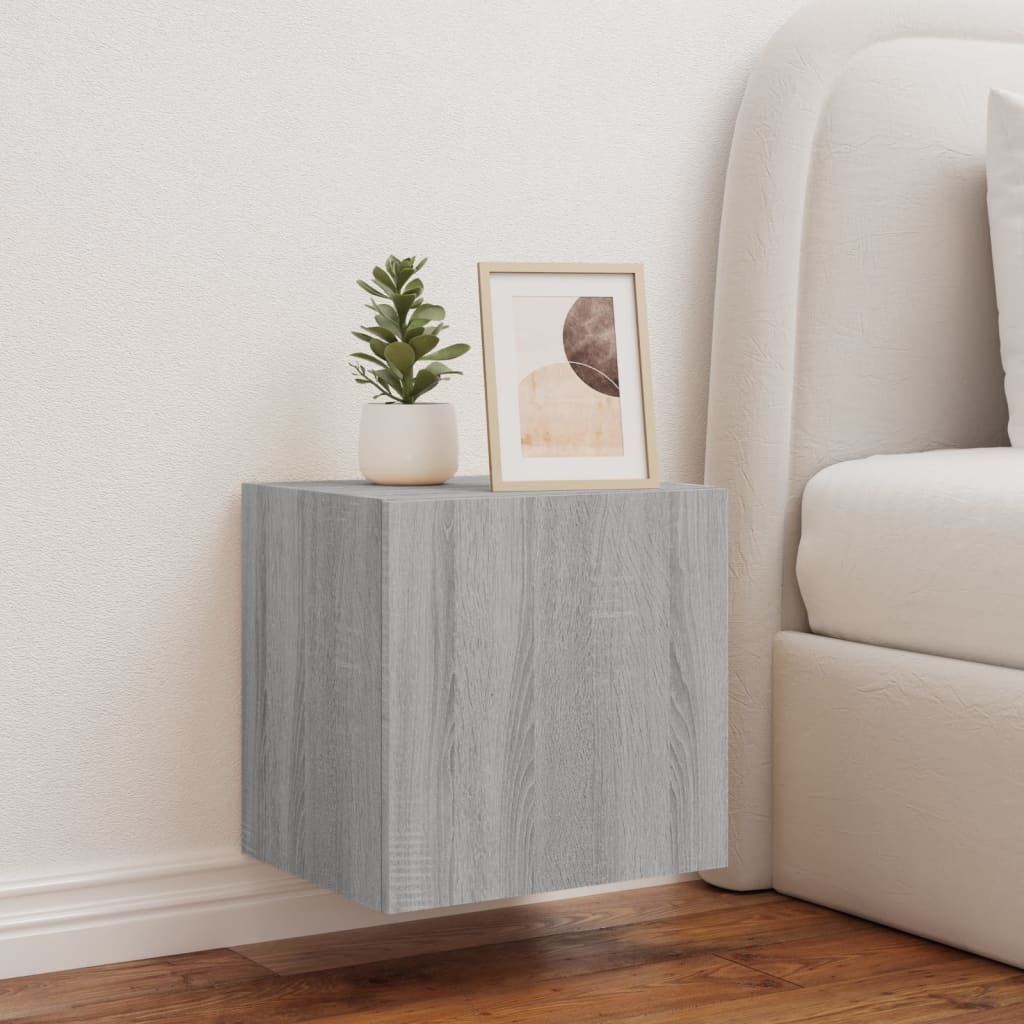 Meuble TV mural avec lumières LED sonoma gris 40,5x35x40 cm - XIOS