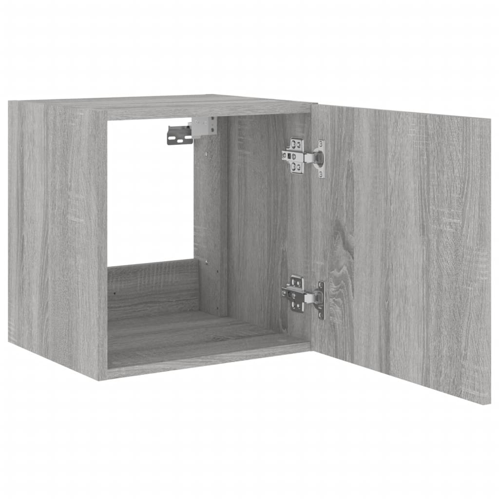 Meubles TV muraux et lumières LED 2pcs sonoma gris 40,5x35x40cm - XIOS