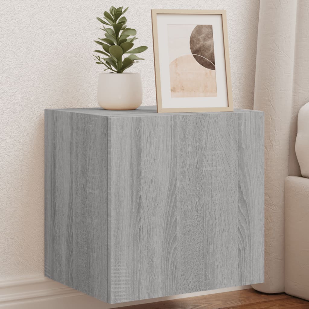 Meubles TV muraux et lumières LED 2pcs sonoma gris 40,5x35x40cm - XIOS