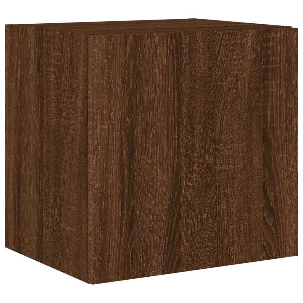 Meubles TV muraux lumières LED 2 pcs chêne marron 40,5x35x40 cm - XIOS