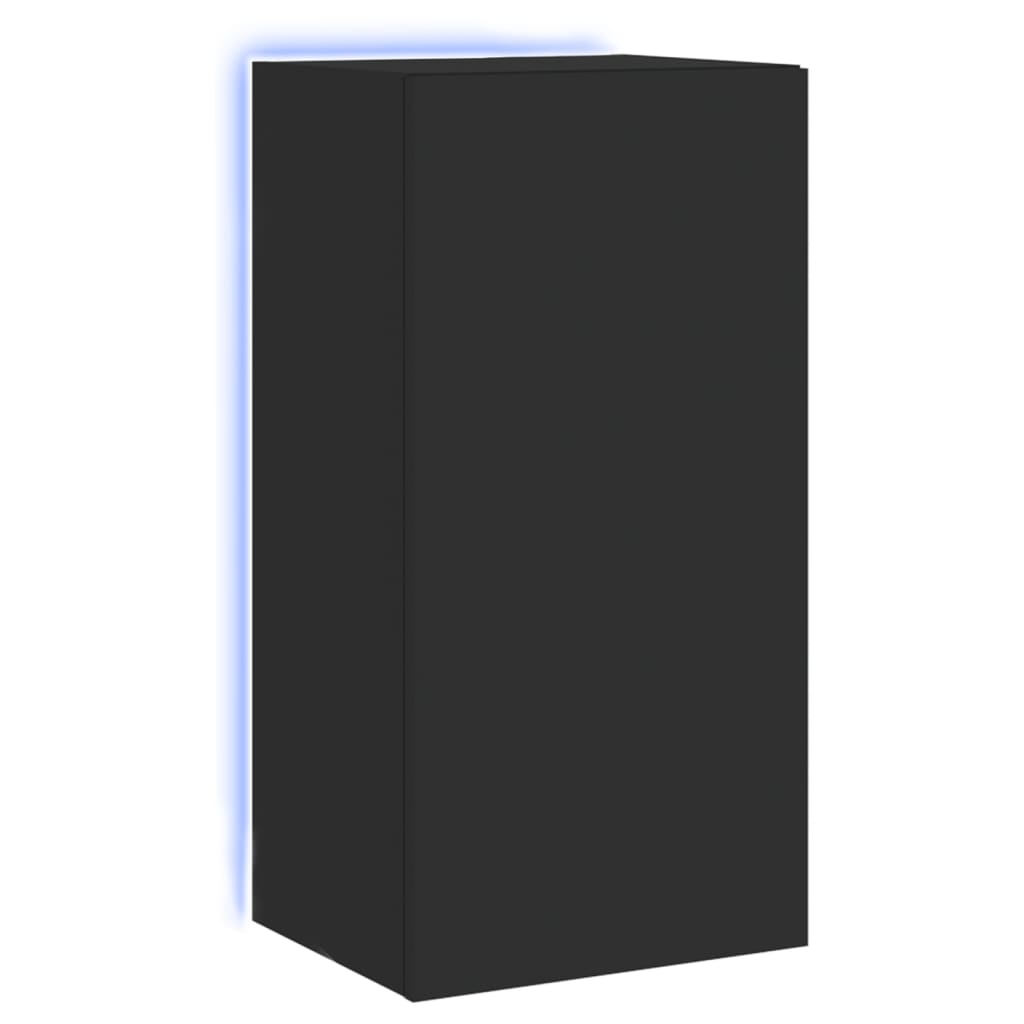 Meuble TV mural avec lumières LED noir 40,5x35x80 cm - XIOS