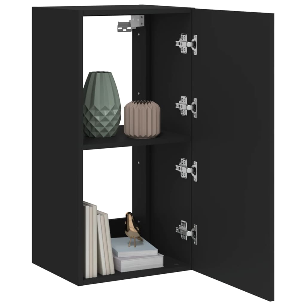 Meuble TV mural avec lumières LED noir 40,5x35x80 cm - XIOS