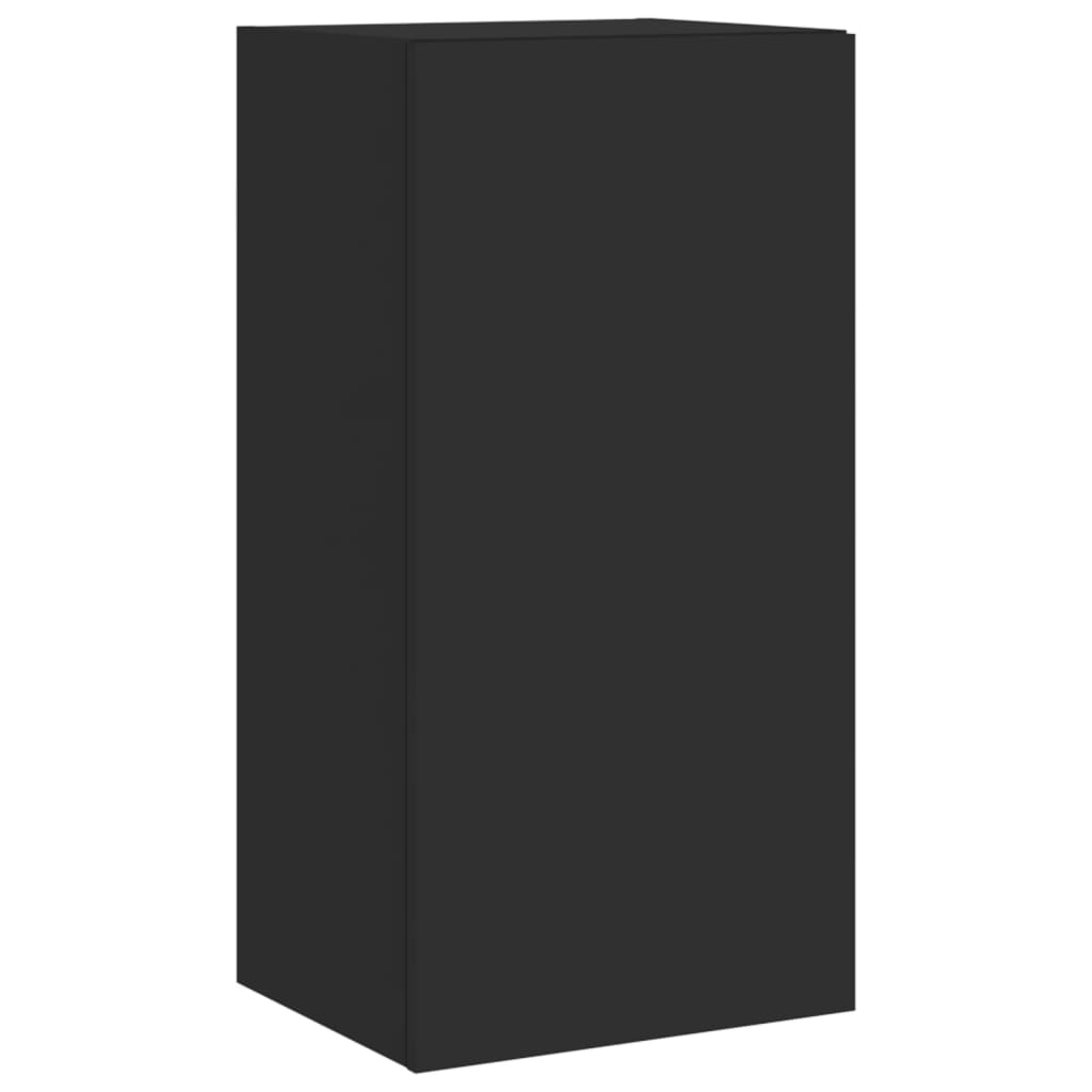Meuble TV mural avec lumières LED noir 40,5x35x80 cm - XIOS