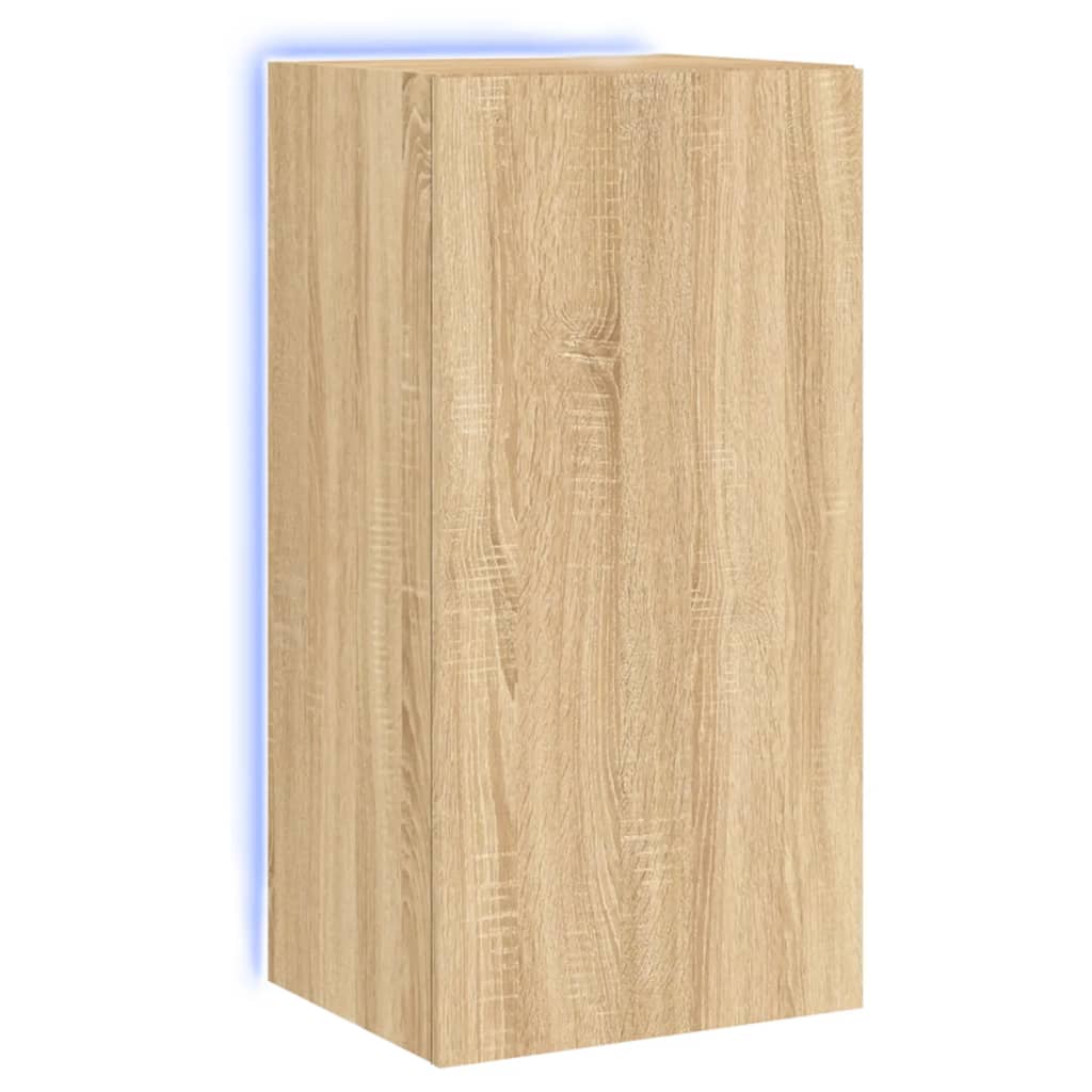 Meuble TV mural avec lumières LED chêne sonoma 40,5x35x80 cm - XIOS