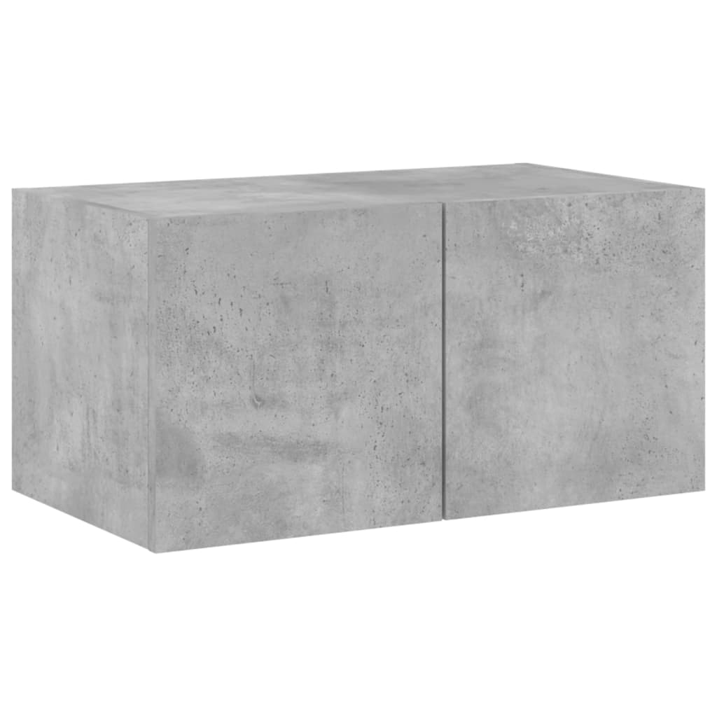 Meuble TV mural avec lumières LED gris béton 60x35x31 cm - XIOS