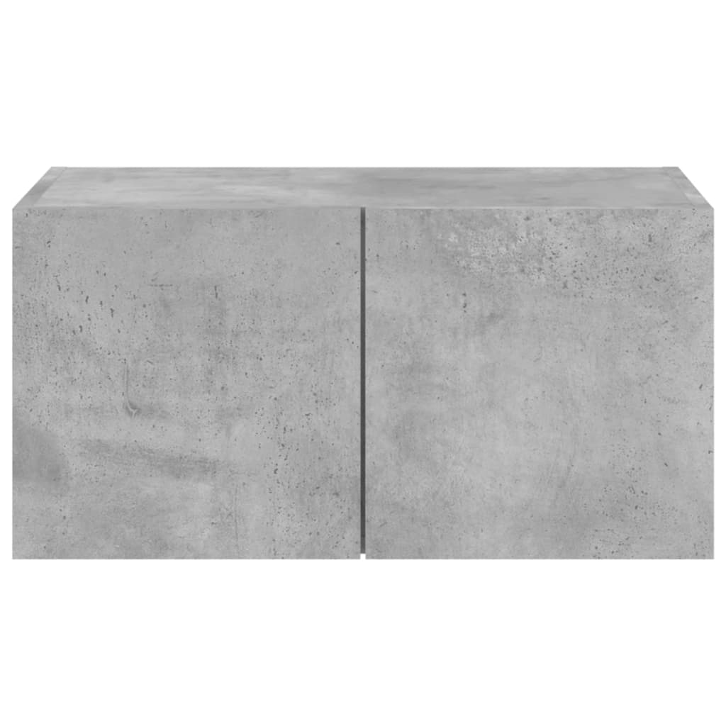 Meuble TV mural avec lumières LED gris béton 60x35x31 cm - XIOS