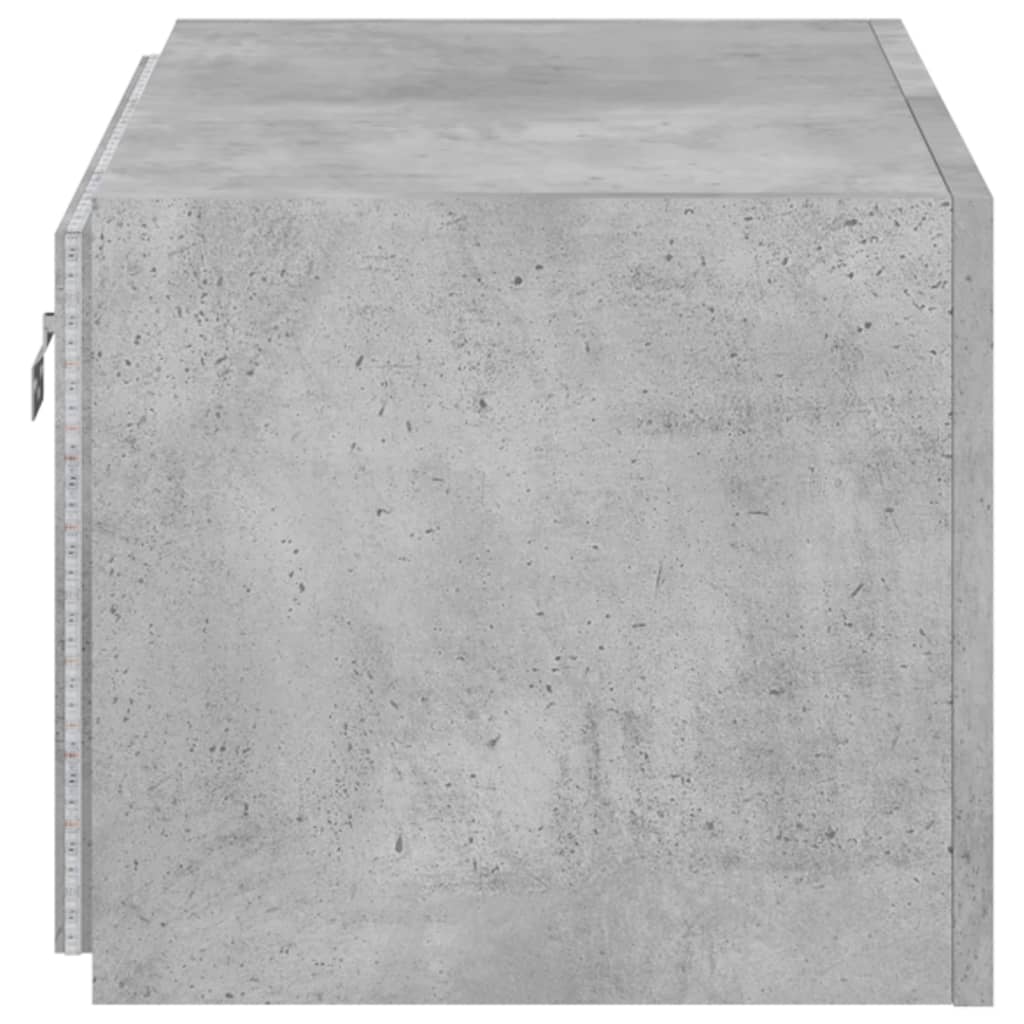 Meuble TV mural avec lumières LED gris béton 60x35x31 cm - XIOS