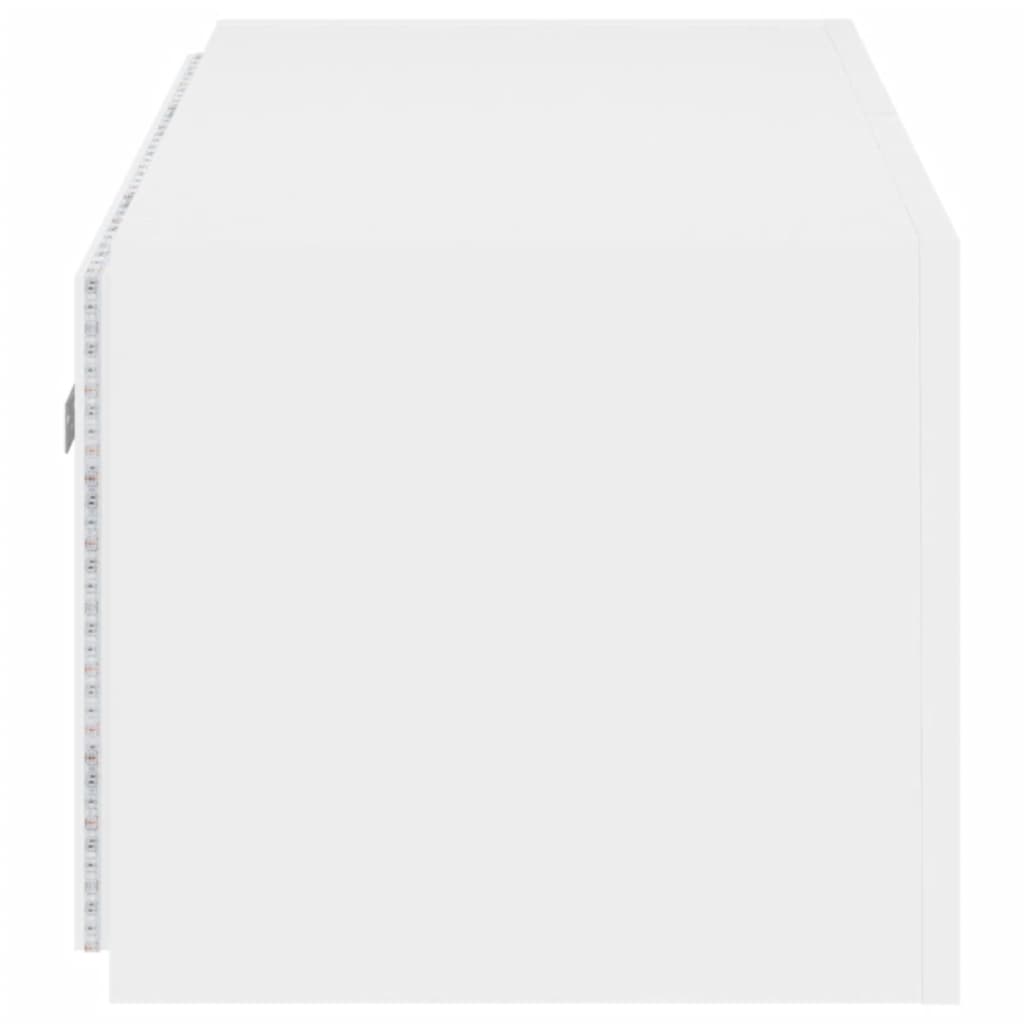 Meuble TV mural avec lumières LED blanc 80x35x31 cm - XIOS