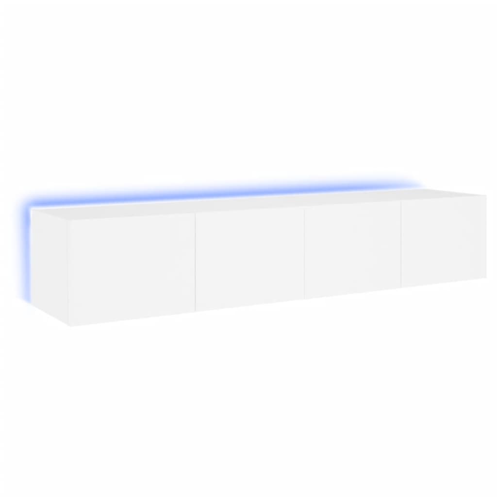 Meubles TV muraux avec lumières LED 2 pcs blanc 80x35x31 cm Meubles TV vidaXL   