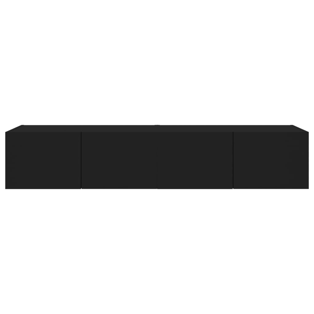 Meubles TV muraux avec lumières LED 2 pcs noir 80x35x31 cm Meubles TV vidaXL   